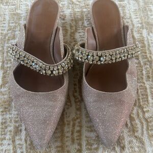 Kurt Geiger Women's Rhinestone Embellished Mules in Tan
